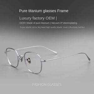 Ultra-Light Pure Titanium Eyeglasses Frame Men Women Square Small Frame Eyeglasses High Number Prescription Myopia Glasses Frame