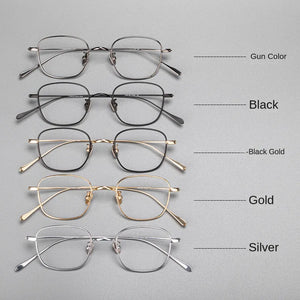 Ultra-Light Pure Titanium Eyeglasses Frame Men Women Square Small Frame Eyeglasses High Number Prescription Myopia Glasses Frame