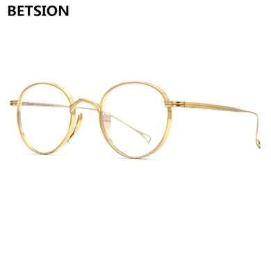 Ultra Light Pure Titanium Glasses Oval Round Retro Fashion Eyeglasses Frames Men Women Optical Vintage Eyewear Spectacles