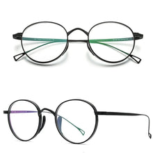 Load image into Gallery viewer, Ultra Light Pure Titanium Glasses Oval Round Retro Fashion Eyeglasses Frames Men Women Optical Vintage Eyewear Spectacles