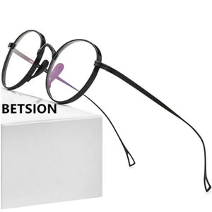 Ultra Light Pure Titanium Glasses Oval Round Retro Fashion Eyeglasses Frames Men Women Optical Vintage Eyewear Spectacles