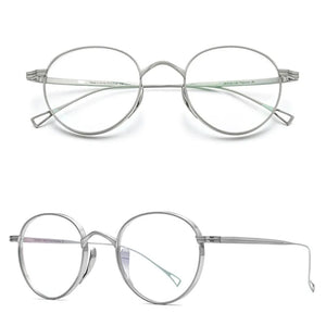 Ultra Light Pure Titanium Glasses Oval Round Retro Fashion Eyeglasses Frames Men Women Optical Vintage Eyewear Spectacles