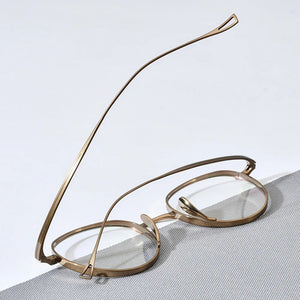 Ultra Light Pure Titanium Glasses Oval Round Retro Fashion Eyeglasses Frames Men Women Optical Vintage Eyewear Spectacles