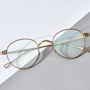 Ultra Light Pure Titanium Glasses Oval Round Retro Fashion Eyeglasses Frames Men Women Optical Vintage Eyewear Spectacles