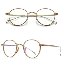 Load image into Gallery viewer, Ultra Light Pure Titanium Glasses Oval Round Retro Fashion Eyeglasses Frames Men Women Optical Vintage Eyewear Spectacles