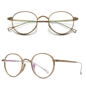 Ultra Light Pure Titanium Glasses Oval Round Retro Fashion Eyeglasses Frames Men Women Optical Vintage Eyewear Spectacles