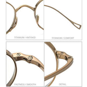 Ultra Light Pure Titanium Glasses Oval Round Retro Fashion Eyeglasses Frames Men Women Optical Vintage Eyewear Spectacles