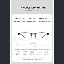 Load image into Gallery viewer, Ultra-light Alloy Business Square Glasses Frame Retro Optical Prescription Eyeglasses Men And Woman Full Frame Half Frame