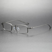 Carica l&#39;immagine nel visualizzatore di Gallery, Occhiali da vista da uomo quadrati ultraleggeri in titanio puro con montatura per occhiali da vista da uomo di design di marca giapponese, lenti ottiche