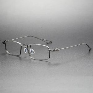 Occhiali da vista da uomo quadrati ultraleggeri in titanio puro con montatura per occhiali da vista da uomo di design di marca giapponese, lenti ottiche
