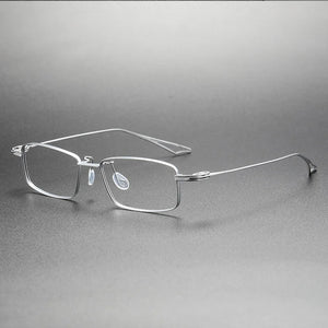 Occhiali da vista da uomo quadrati ultraleggeri in titanio puro con montatura per occhiali da vista da uomo di design di marca giapponese, lenti ottiche