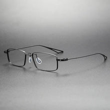 Carica l&#39;immagine nel visualizzatore di Gallery, Occhiali da vista da uomo quadrati ultraleggeri in titanio puro con montatura per occhiali da vista da uomo di design di marca giapponese, lenti ottiche