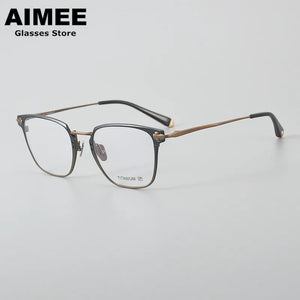 Occhiali da vista quadrati da uomo in titanio puro ultraleggero con montatura per occhiali da vista da donna di marca giapponese lenti ottiche blu luce Gafas
