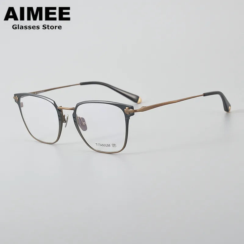 Occhiali da vista quadrati da uomo in titanio puro ultraleggero con montatura per occhiali da vista da donna di marca giapponese lenti ottiche blu luce Gafas