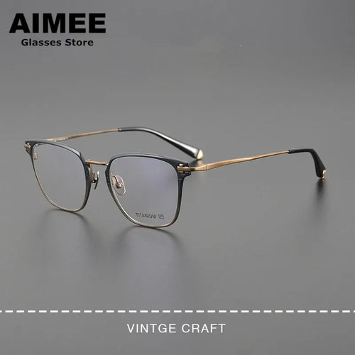 Occhiali da vista quadrati da uomo in titanio puro ultraleggero con montatura per occhiali da vista da donna di marca giapponese lenti ottiche blu luce Gafas
