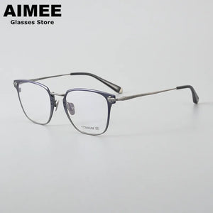 Occhiali da vista quadrati da uomo in titanio puro ultraleggero con montatura per occhiali da vista da donna di marca giapponese lenti ottiche blu luce Gafas