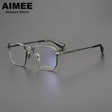 Load image into Gallery viewer, Ultra-light Pure Titanium Men&#39;s Business Square Glasses Frame Women Double-Beam Myopia Eyeglasses Optical Blue Light Lens Gafas