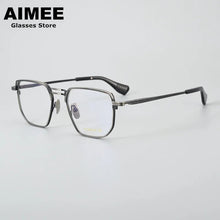 Load image into Gallery viewer, Ultra-light Pure Titanium Men&#39;s Business Square Glasses Frame Women Double-Beam Myopia Eyeglasses Optical Blue Light Lens Gafas