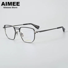Load image into Gallery viewer, Ultra-light Pure Titanium Men&#39;s Business Square Glasses Frame Women Double-Beam Myopia Eyeglasses Optical Blue Light Lens Gafas