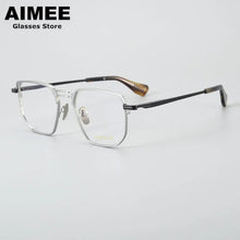 Load image into Gallery viewer, Ultra-light Pure Titanium Men&#39;s Business Square Glasses Frame Women Double-Beam Myopia Eyeglasses Optical Blue Light Lens Gafas