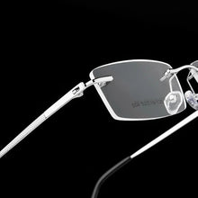 Load image into Gallery viewer, Ultra-light Rimless Alloy Glasses Farsighted Frame Diamond Cutting Myopia Frame Can Custom prescription Recipe Lense