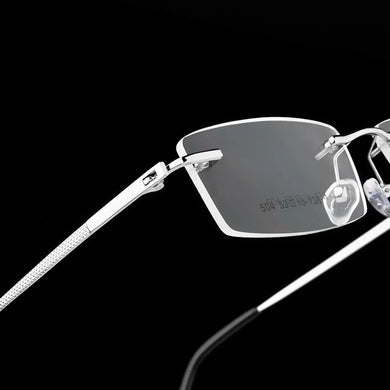 Ultra-light Rimless Alloy Glasses Farsighted Frame Diamond Cutting Myopia Frame Can Custom prescription Recipe Lense