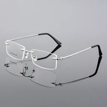 Load image into Gallery viewer, Ultra-light Rimless Alloy Glasses Farsighted Frame Diamond Cutting Myopia Frame Can Custom prescription Recipe Lense