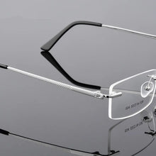 Load image into Gallery viewer, Ultra-light Rimless Alloy Glasses Farsighted Frame Diamond Cutting Myopia Frame Can Custom prescription Recipe Lense
