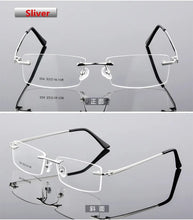 Load image into Gallery viewer, Ultra-light Rimless Alloy Glasses Farsighted Frame Diamond Cutting Myopia Frame Can Custom prescription Recipe Lense