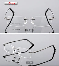 Load image into Gallery viewer, Ultra-light Rimless Alloy Glasses Farsighted Frame Diamond Cutting Myopia Frame Can Custom prescription Recipe Lense