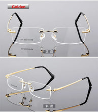 Load image into Gallery viewer, Ultra-light Rimless Alloy Glasses Farsighted Frame Diamond Cutting Myopia Frame Can Custom prescription Recipe Lense