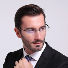 Load image into Gallery viewer, Ultra-light Titanium Half Rim Eyewear Glasses Optical Frame Myopia Prescription Lens Men 8806