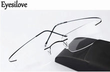 Load image into Gallery viewer, Ultra-light titanium rimless Optical frame men women brand eyeglasses frame eyewear frame for prescription glasses go with case