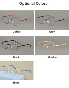 Ultralight Pure Handmade Round Glasses Frame Germany Men Myopia Prescription Eyeglasses Optical Lenses Women Spectacle Eyewear