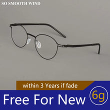 Carica l&#39;immagine nel visualizzatore di Gallery, Ultralight Pure Handmade Round Glasses Frame Germany Men Myopia Prescription Eyeglasses Optical Lenses Women Spectacle Eyewear
