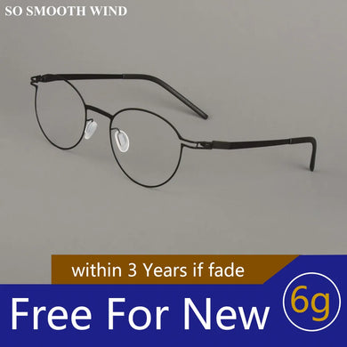 Ultralight Pure Handmade Round Glasses Frame Germany Men Myopia Prescription Eyeglasses Optical Lenses Women Spectacle Eyewear