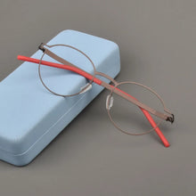 Carica l&#39;immagine nel visualizzatore di Gallery, Ultralight Pure Handmade Round Glasses Frame Germany Men Myopia Prescription Eyeglasses Optical Lenses Women Spectacle Eyewear
