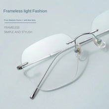 Load image into Gallery viewer, Ultralight Pure Titanium Glasses Frame Men Women Rimless Anti-Blue Light Myopia Glasses Lens Frameless Glasses Frame Wholesale