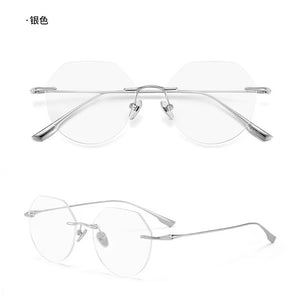 Ultralight Pure Titanium Glasses Frame Men Women Rimless Anti-Blue Light Myopia Glasses Lens Frameless Glasses Frame Wholesale