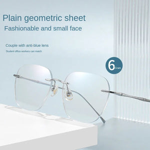 Ultralight Pure Titanium Glasses Frame Men Women Rimless Anti-Blue Light Myopia Glasses Lens Frameless Glasses Frame Wholesale