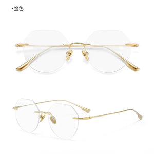 Ultralight Pure Titanium Glasses Frame Men Women Rimless Anti-Blue Light Myopia Glasses Lens Frameless Glasses Frame Wholesale
