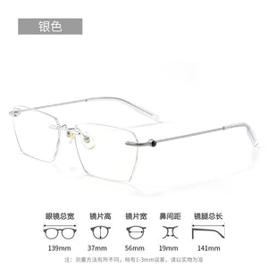 Ultralight Pure Titanium Glasses Frame Men Women Rimless Anti-Blue Light Myopia Glasses Lens Frameless Glasses Frame Wholesale