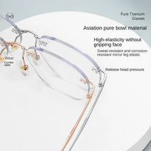 Load image into Gallery viewer, Ultralight Pure Titanium Glasses Frame Men Women Rimless Anti-Blue Light Myopia Glasses Lens Frameless Glasses Frame Wholesale