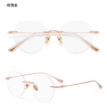 Load image into Gallery viewer, Ultralight Pure Titanium Glasses Frame Men Women Rimless Anti-Blue Light Myopia Glasses Lens Frameless Glasses Frame Wholesale
