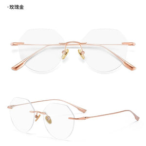 Ultralight Pure Titanium Glasses Frame Men Women Rimless Anti-Blue Light Myopia Glasses Lens Frameless Glasses Frame Wholesale