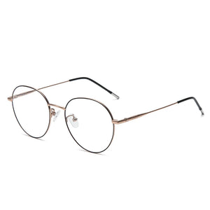 Ultralight Pure Titanium Round Glasses Frame Men Full Classic Oval Optical Prescription Eyewear   Retro Eyeglasses TA004