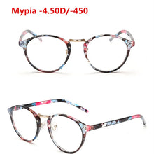 Load image into Gallery viewer, Ultralight TR90 Finished Myopia Glasses Women Men Retro Round Student Short-sighted Glasses Diopter -0.5 -1.0 -1.5 -2.0 To -6.0
