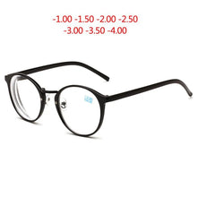 Load image into Gallery viewer, Ultralight TR90 Finished Myopia Glasses Women Men Retro Round Student Short-sighted Glasses Diopter -0.5 -1.0 -1.5 -2.0 To -6.0