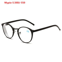 Load image into Gallery viewer, Ultralight TR90 Finished Myopia Glasses Women Men Retro Round Student Short-sighted Glasses Diopter -0.5 -1.0 -1.5 -2.0 To -6.0