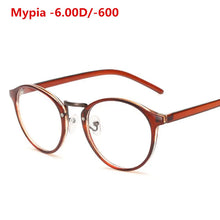 Load image into Gallery viewer, Ultralight TR90 Finished Myopia Glasses Women Men Retro Round Student Short-sighted Glasses Diopter -0.5 -1.0 -1.5 -2.0 To -6.0